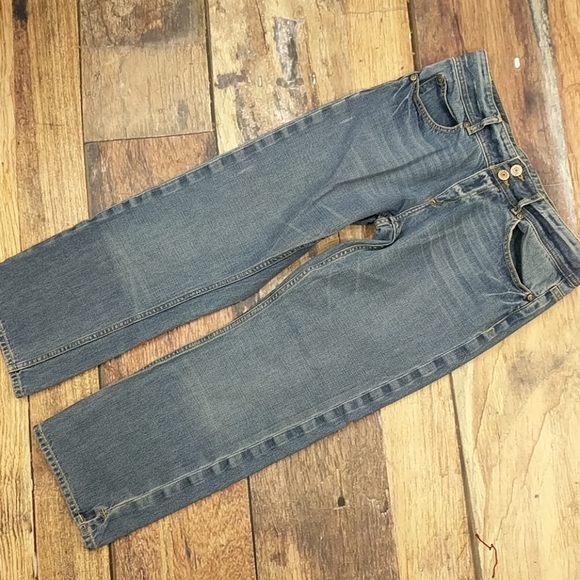 Banana Republic Selvedge Denim Wide Straight Leg Jeans 34" Waist 28" Inseam - Picture 3 of 8